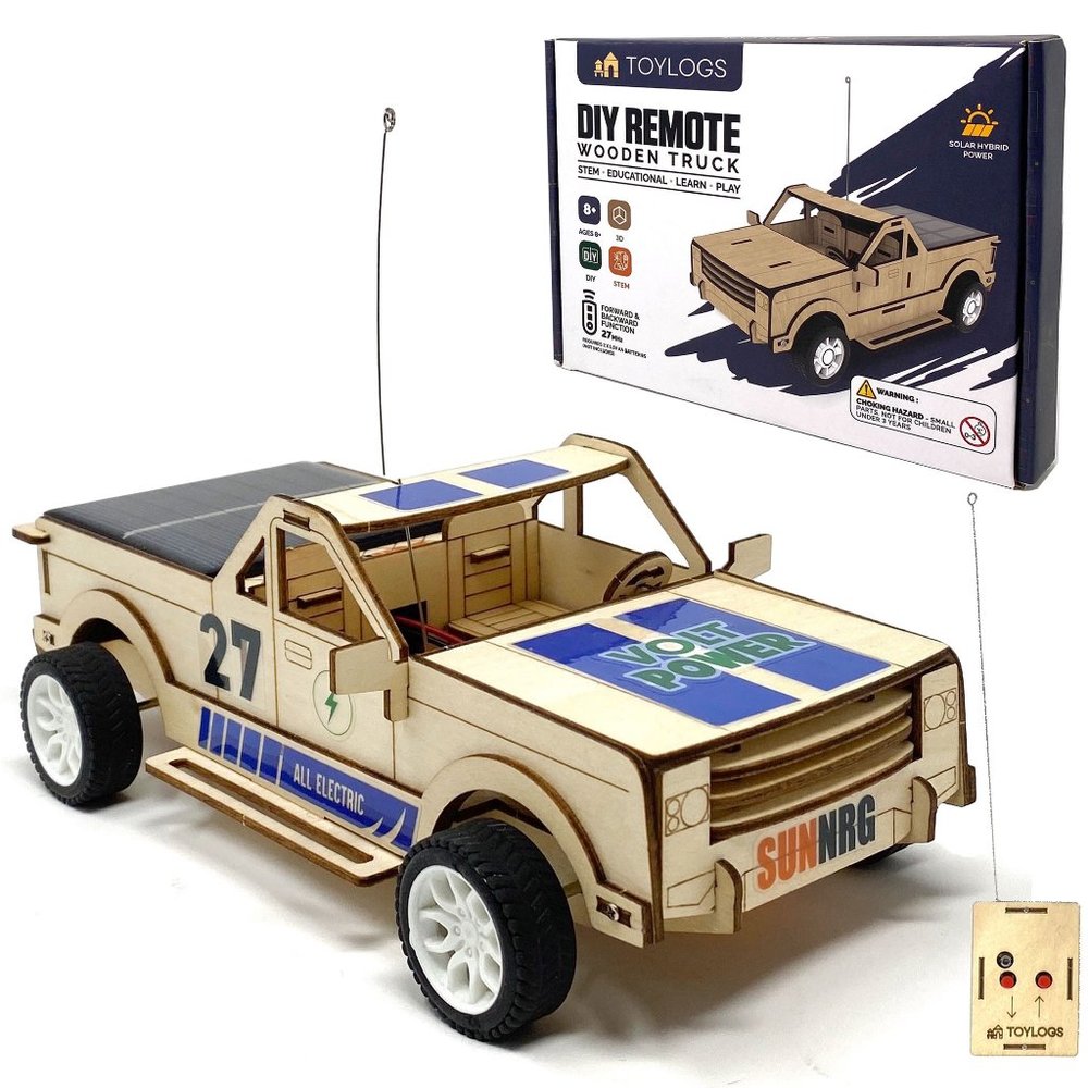 New TOYLOGS Wooden Car Model Kit - DIY 3D Puzzle Toy with Remote Control